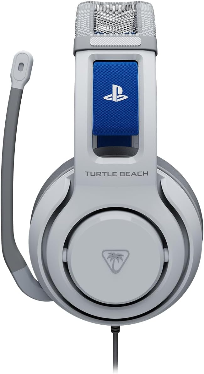 Turtle Beach Atlas 200 Wired Gaming Headset Officially Licensed for PlayStation, PS5, PS4, 50mm Nanoclear Drivers, Flip-to-Mute Mic, Memory Foam Cushions, Floating Headband - White