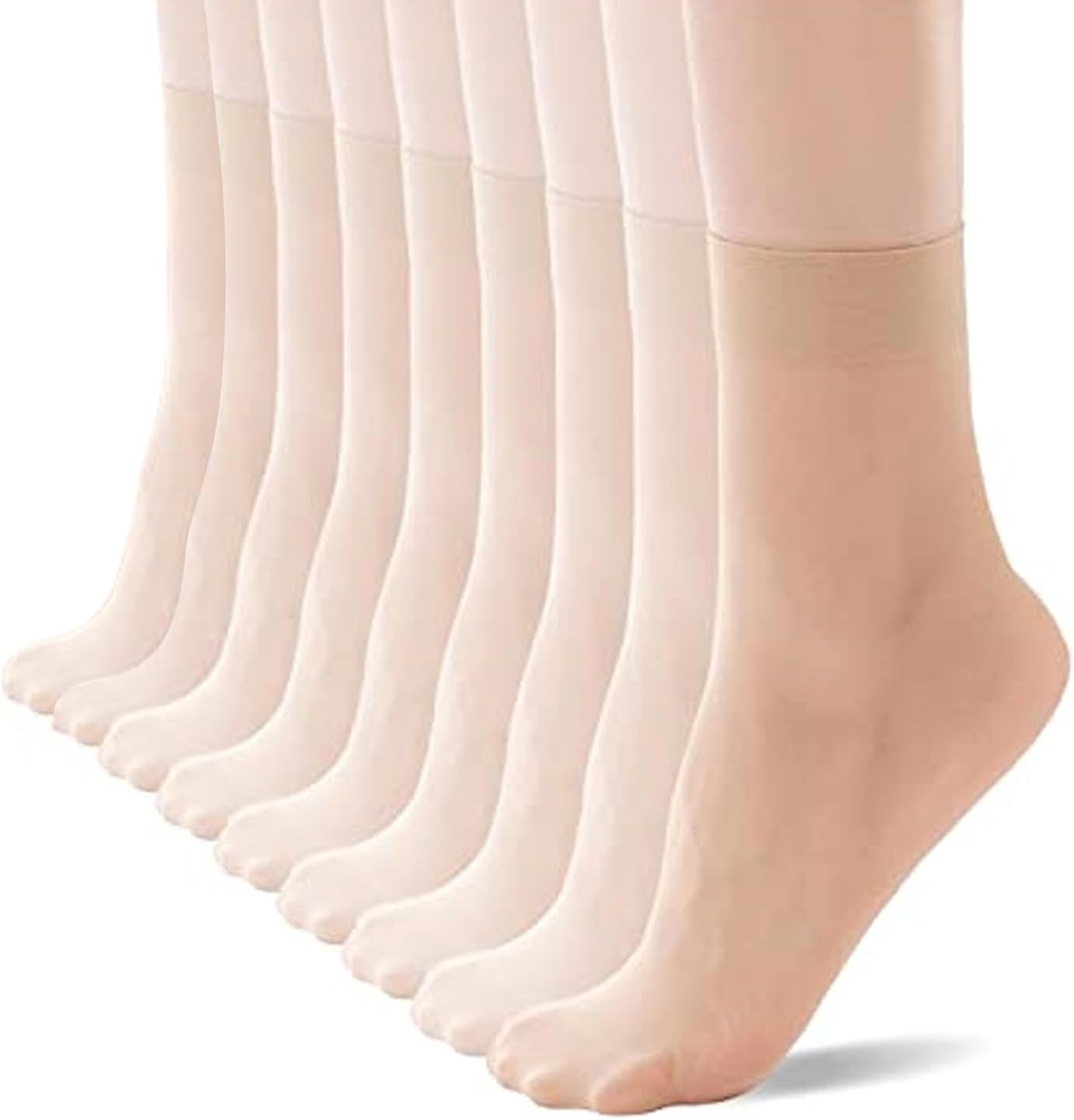 YAGAXI Women's Everyday Sheer Ankle Nylon Soft socks - 9 Pairs 20D Reinforced Toe with Comfort Top Hosiery