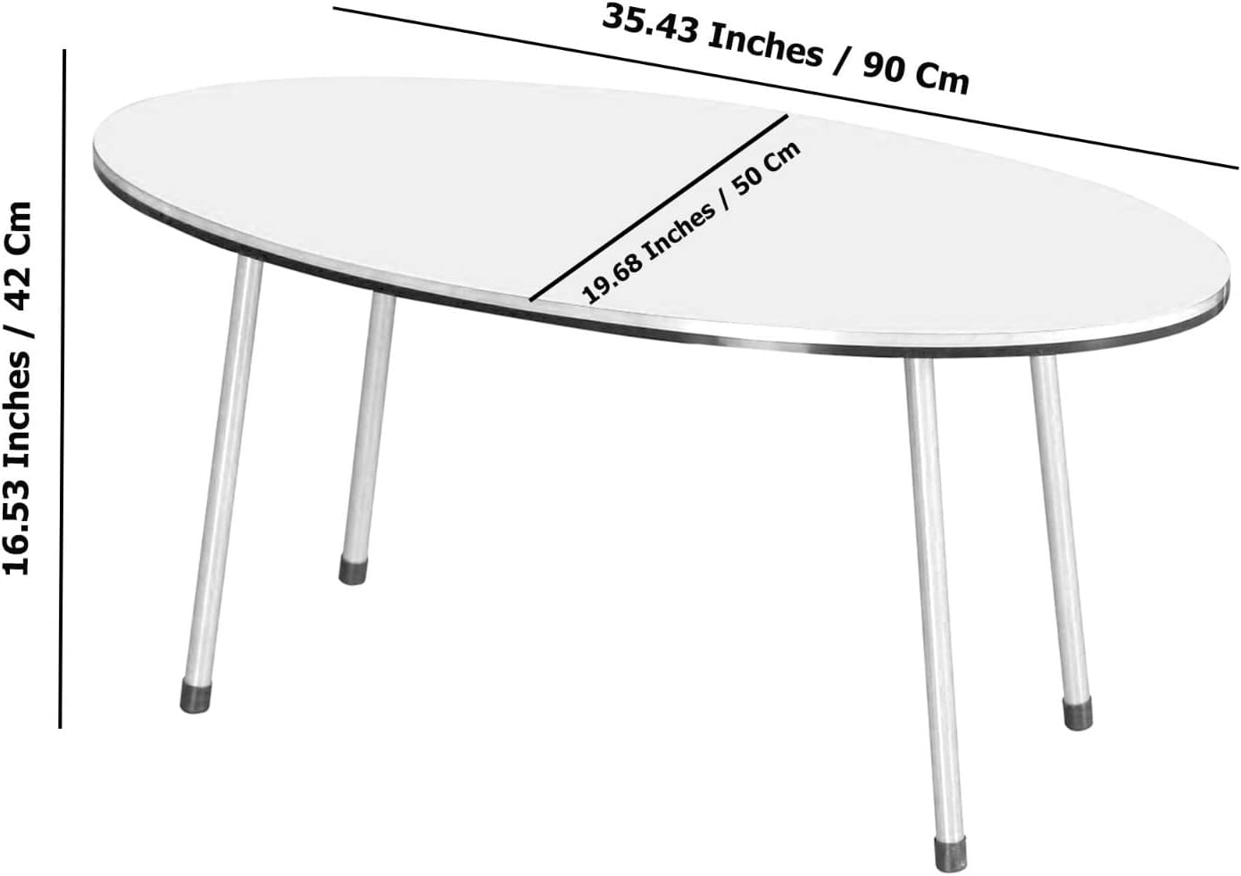 Coffee Table,MDF Modern Style Round Coffee Table for Living Room,Modern Oval-Round Side Table,Coffee Tables for Living Room,Accent Table,Center Table for Living Room,Sofa Table (White Marble)