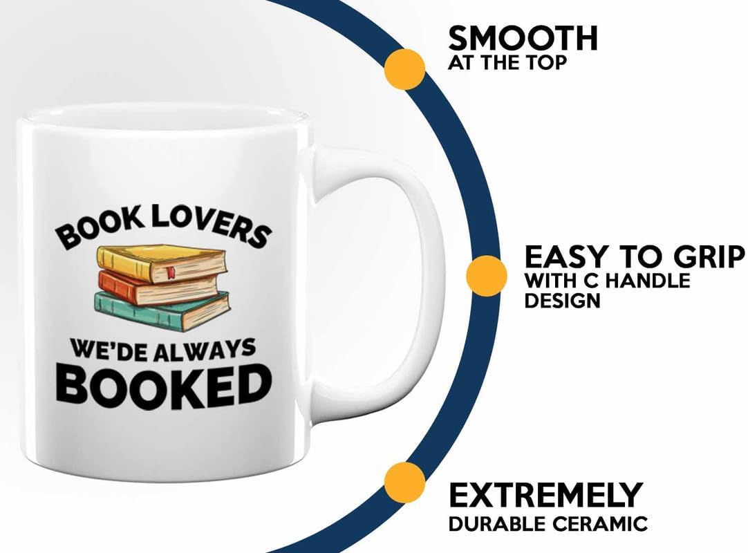 Book Lover Coffee Mug 11oz White - Always booked - Gift For Poets Bookish People Bibliophile Librarian Book Club Reader