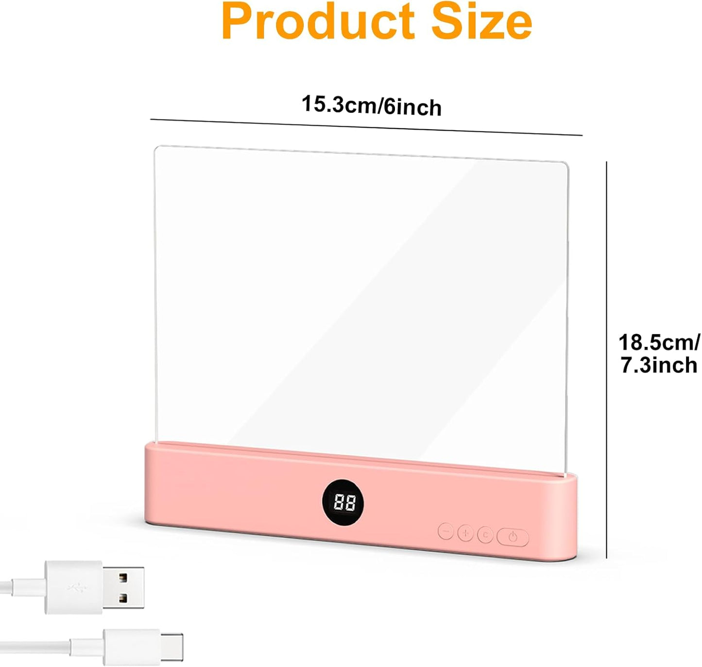 Book Light, Rechargeable Reading Lights for Books in Bed - Eye Caring 3 Color Temperatures, Stepless Dimming Brightness, Timer, Long Lasting, Portable Flat Book Light for Book Lovers (Pink)