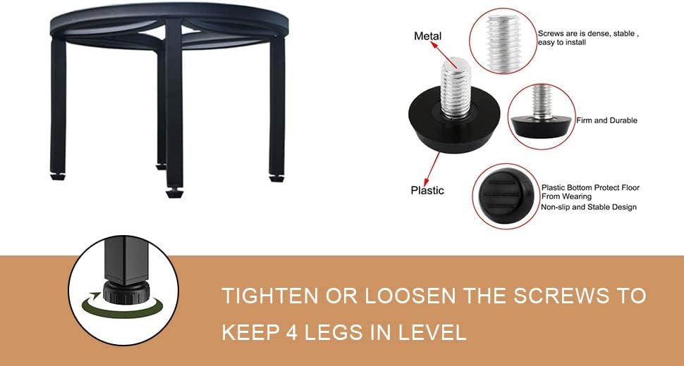 Zhongma Set of 4 Fully Assembled Metal Plant Stand for Heavy Potted Plant for Home Indoor and Outdoor, 220 LBS Capacity & Heavy Duty Construction, Sturdy Plant Riser without Installation Required
