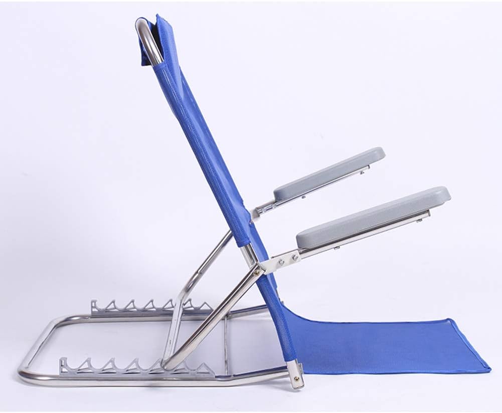 Adjustable Back Rest Disability Back Support Rest Elderly Sit-up Bed Backrest with Headrest and Armrest for Reading Or Relaxing in Bed (Colour: Blue)