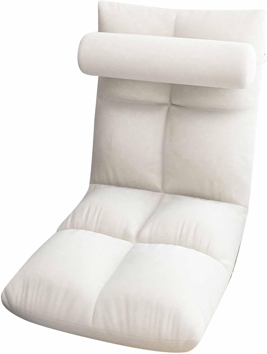 TOPINCN Floor Chair with Back Support, Folding Sofa Chair Sleeper Bed Couch Recliner Floor Gaming Chair Meditation Chair for Adults (White)