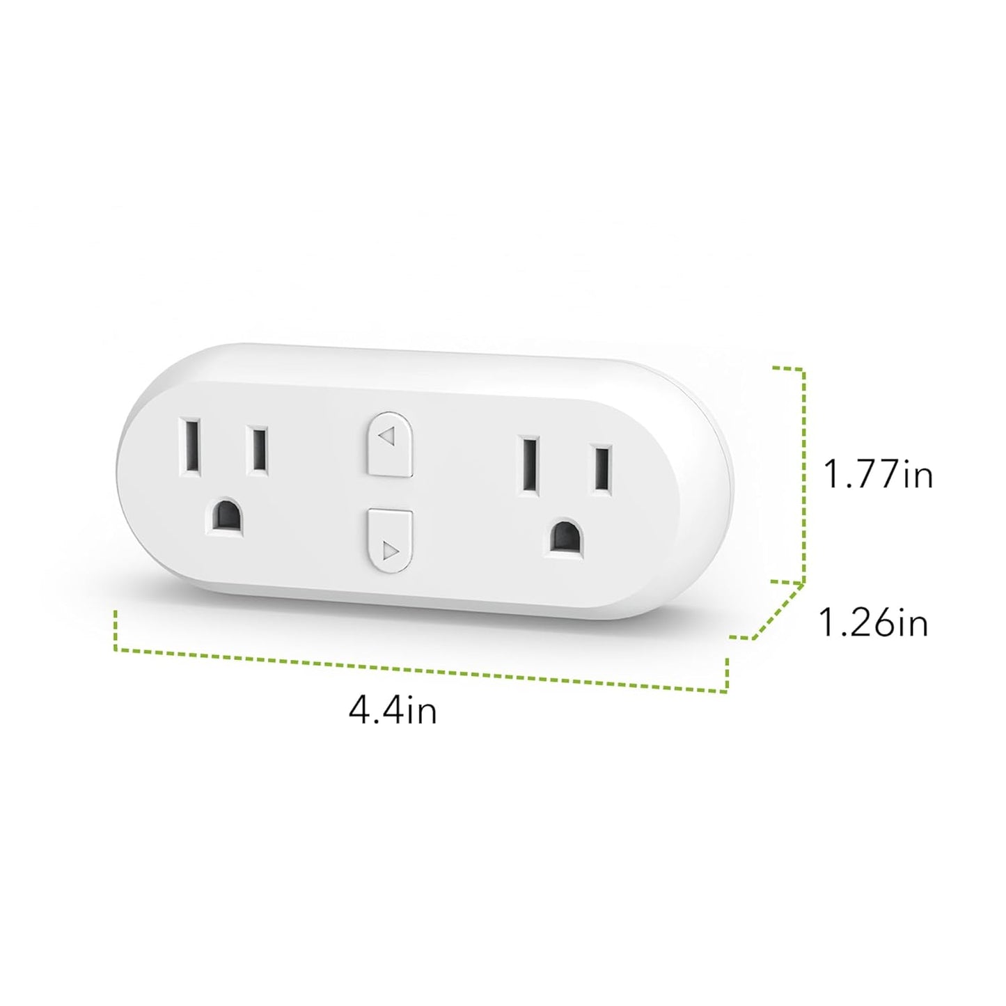 HBN Smart Plug 15A, WiFi&Bluetooth Outlet Extender Dual Socket Plugs Works with Alexa, Google Home Assistant, Remote Control with Timer Function, No Hub Required, ETL Certified, 2.4G WiFi Only