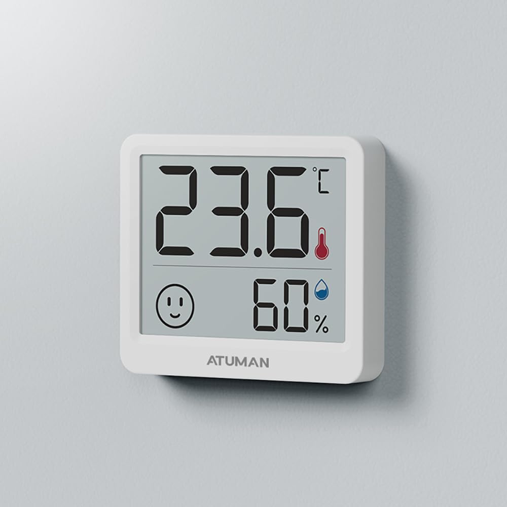 ATuMan Mini Digital Hygrometer Indoor Thermometer with Temperature and Humidity Monitor for Bedroom, Reptile Tank, Guitar Case, Greenhouse and Cellar Closet, Fahrenheit or Degree Celsius