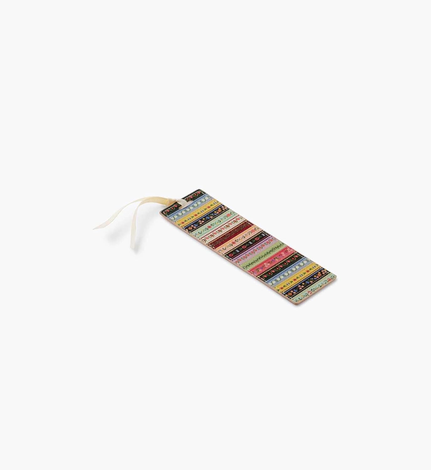 RIFLE PAPER CO. Gemma Bookmark 6" L x 1.75" W, Saffiano PU with a Grosgrain Ribbon, Metallic Gold Foil Logo, Perfect for Book Lovers, Writers, & Readers