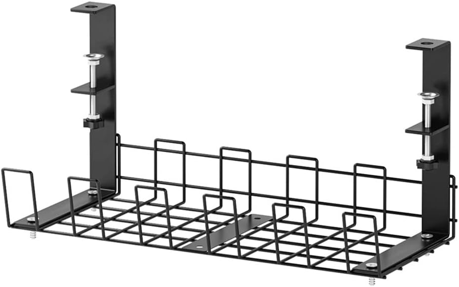 Under Desk Cable Organizer Wire Management Clamp Mount Large Capacity with Screw Sturdy Office Space Saving(Mcode)