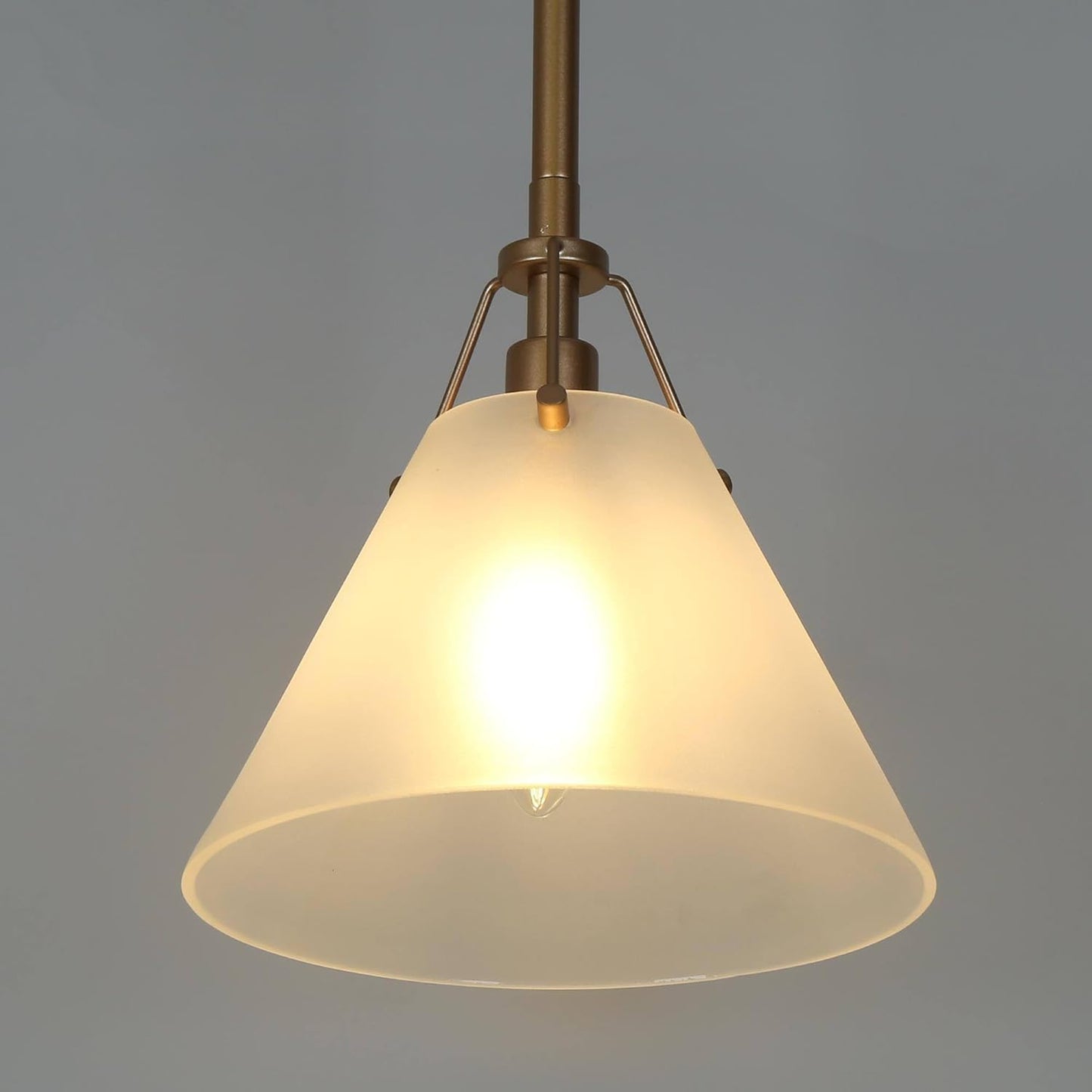 Gold Pendant Lights, 1-Light Modern Pendant Lighting for Kitchen, Frosted Glass Kitchen Island Pendant Light for Dining Room, Bedroom, Foyer, Hallway