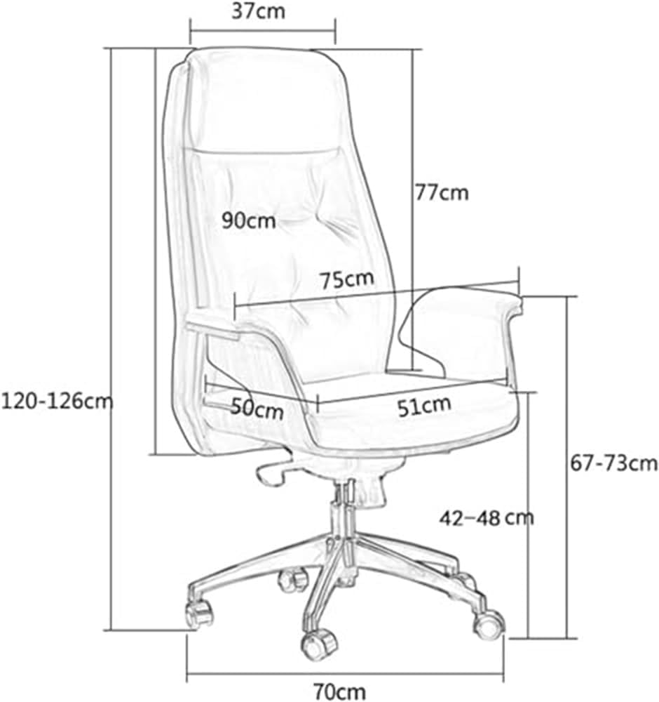 High Back Ergonomic Leather Office Chair with Lumbar Support Adjustable Height Computer Chairs for Long Hours Bedroom Vanity Workstation Reading(Black)