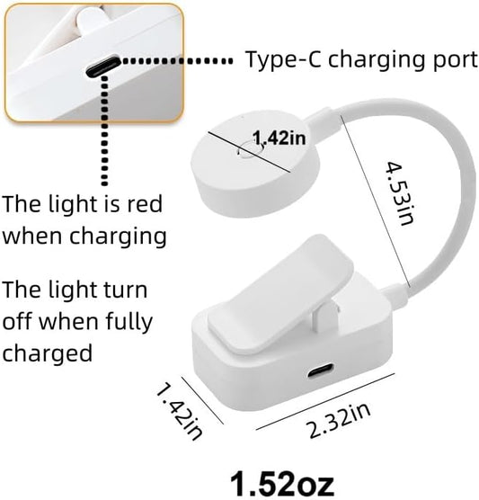 4Pack Rechargeable Book Light Bulk for Reading in Bed,3 Color Temperature Reading Light,Adjustable Brightness,Clip on to Book for Reading at Night
