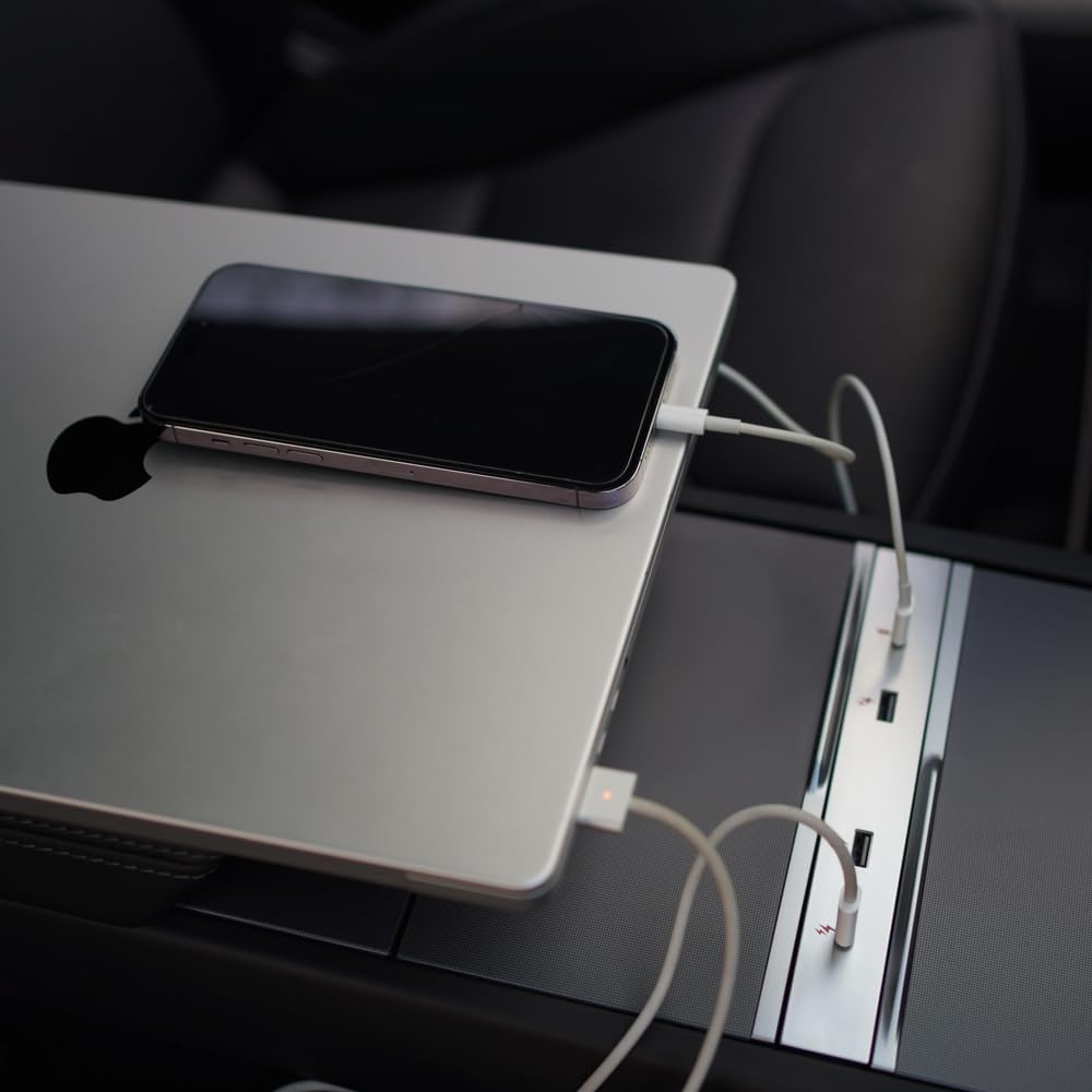 Tesloid.com USB Inline Bar for Tesla Model 3 (2025 and Newer) and Model Y (2026 and Newer) - Expand Connectivity & Charge Multiple Devices