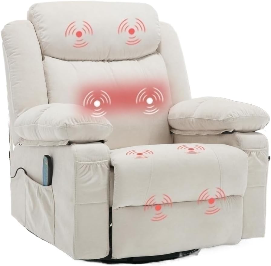 Electric Lift Recliner Chair Fabric Electric Recliner Chairs for Adults Massage Heat 360 Swivel Rocker Ergonomic Lounge Chair Comfort Rocker Recliner Sofa Living Room