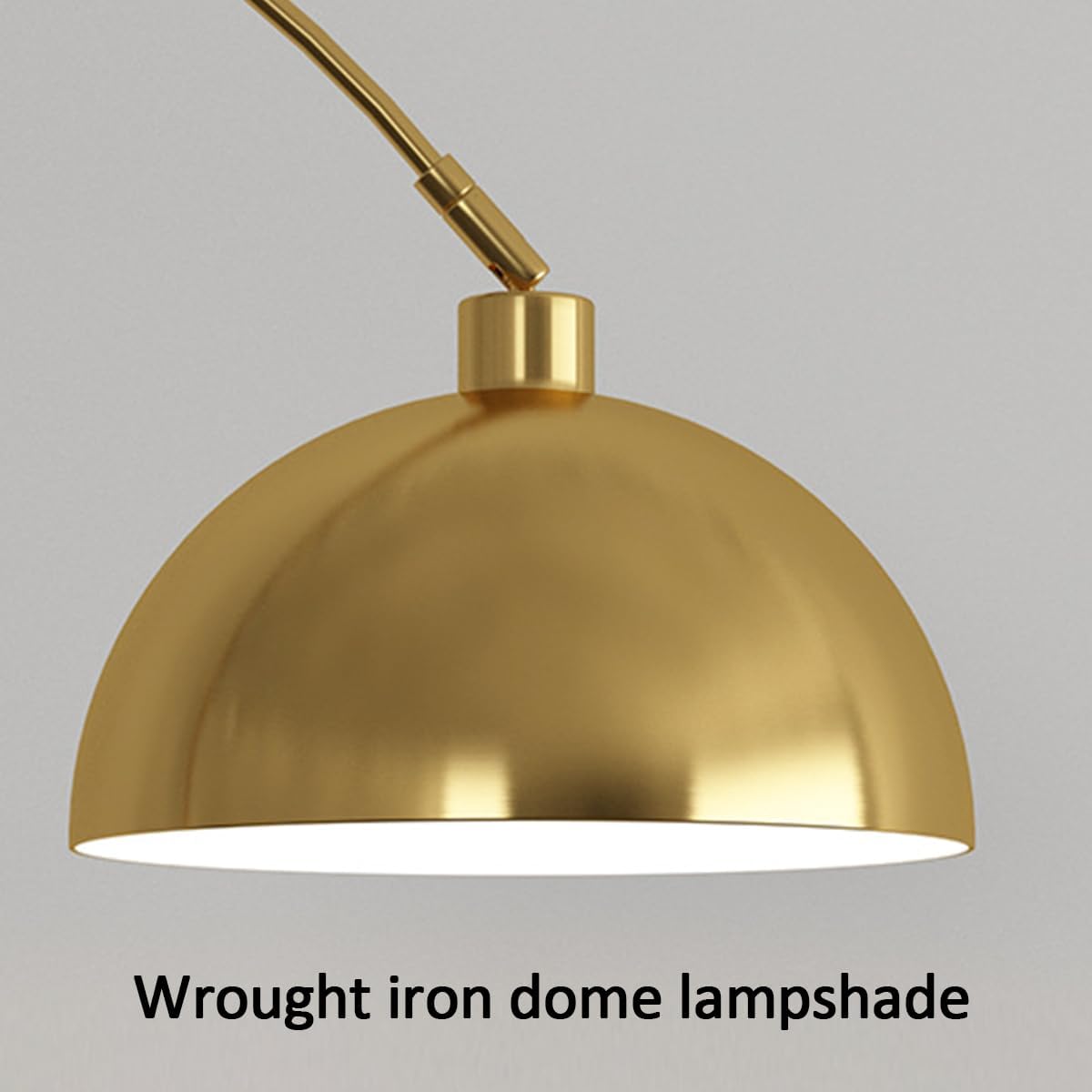 70.9" Arc Floor Lamps for Living Room Gold Floor Lamp Adjustable Height Standing Lamp with Metal Hanging Dome Shade Over Couch Arched Reading Light for Dining Room Classroom
