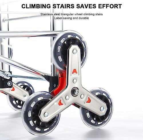 Heavy Duty Collapsible Wagon Cart with 8 Silent Wheels, 360° Rotating Handle, 51KG Load Capacity, Foldable Folding Carts for Easy Transport, Ideal for Outdoor and Stair Climbing