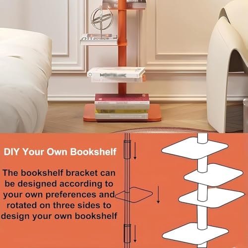 Tall 9-Tier Metal Spine Bookshelf - Narrow Vertical Ladder Bookcase for Home, Modern Invisible Design, Black - Perfect for Organizing Books & Decor