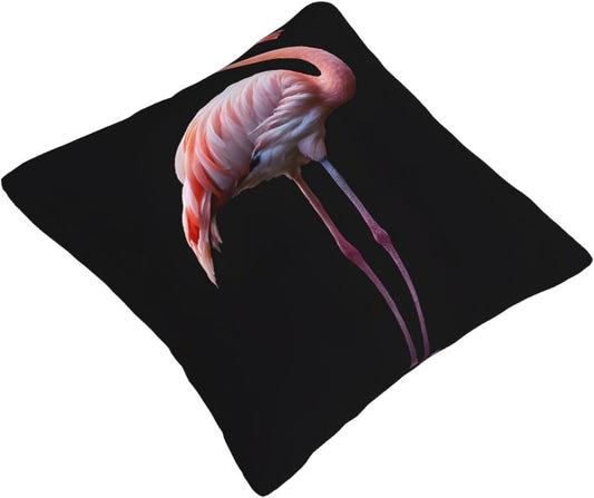 All-Season Square Pillow Covers 18"X18", Abstract Flamingo, Decorative Throw Pillow Covers for Sofa Bed Couch, Hidden Zipper Cushion Cover, Square Lumbar & Accent Pillowcases for Home Decor