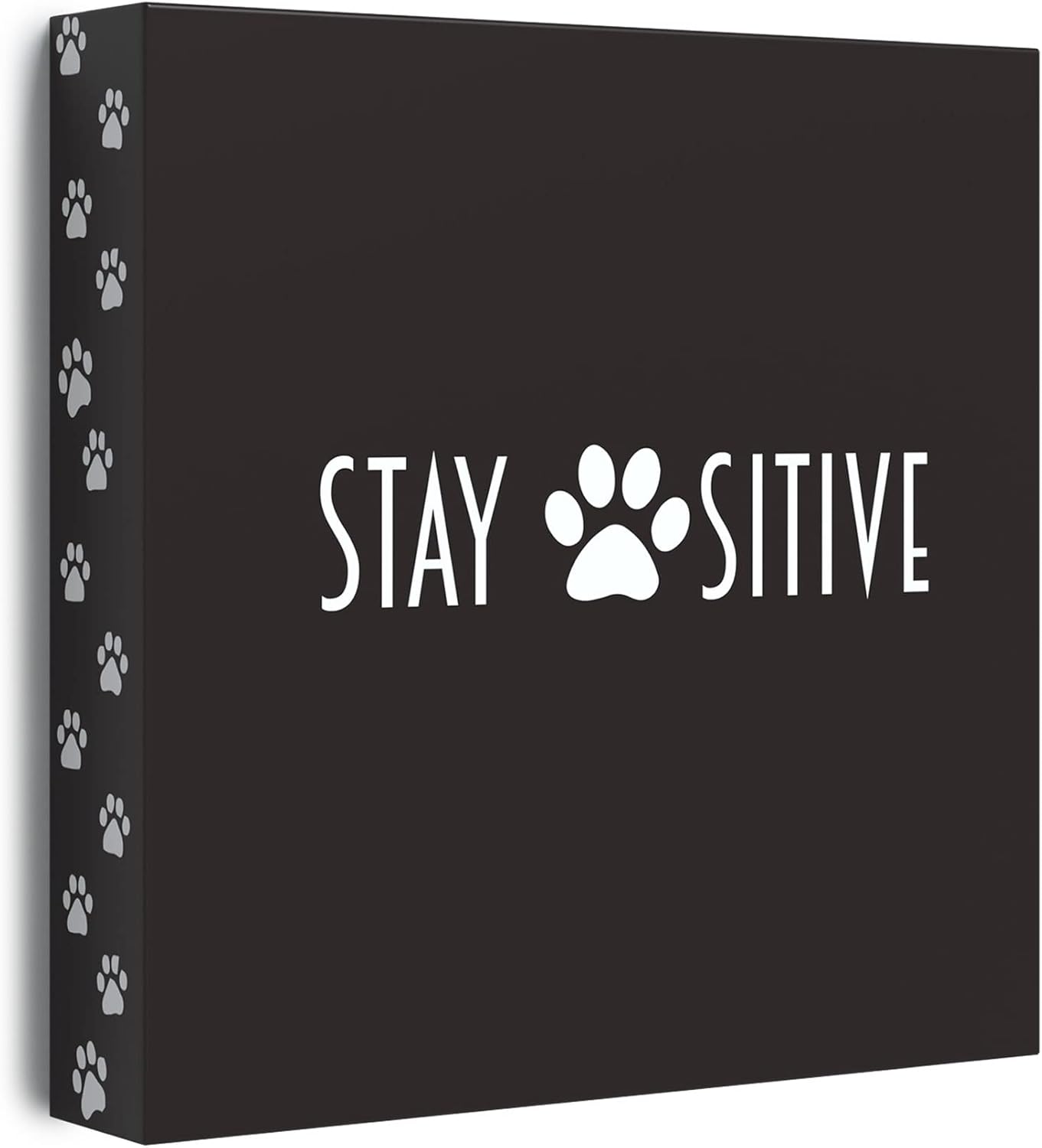 Barnyard Designs Wooden Box Sign Motivation - Desk Decor, Primitive Office Decor for Women, Inspirational Quotes (Stay Pawsitive)