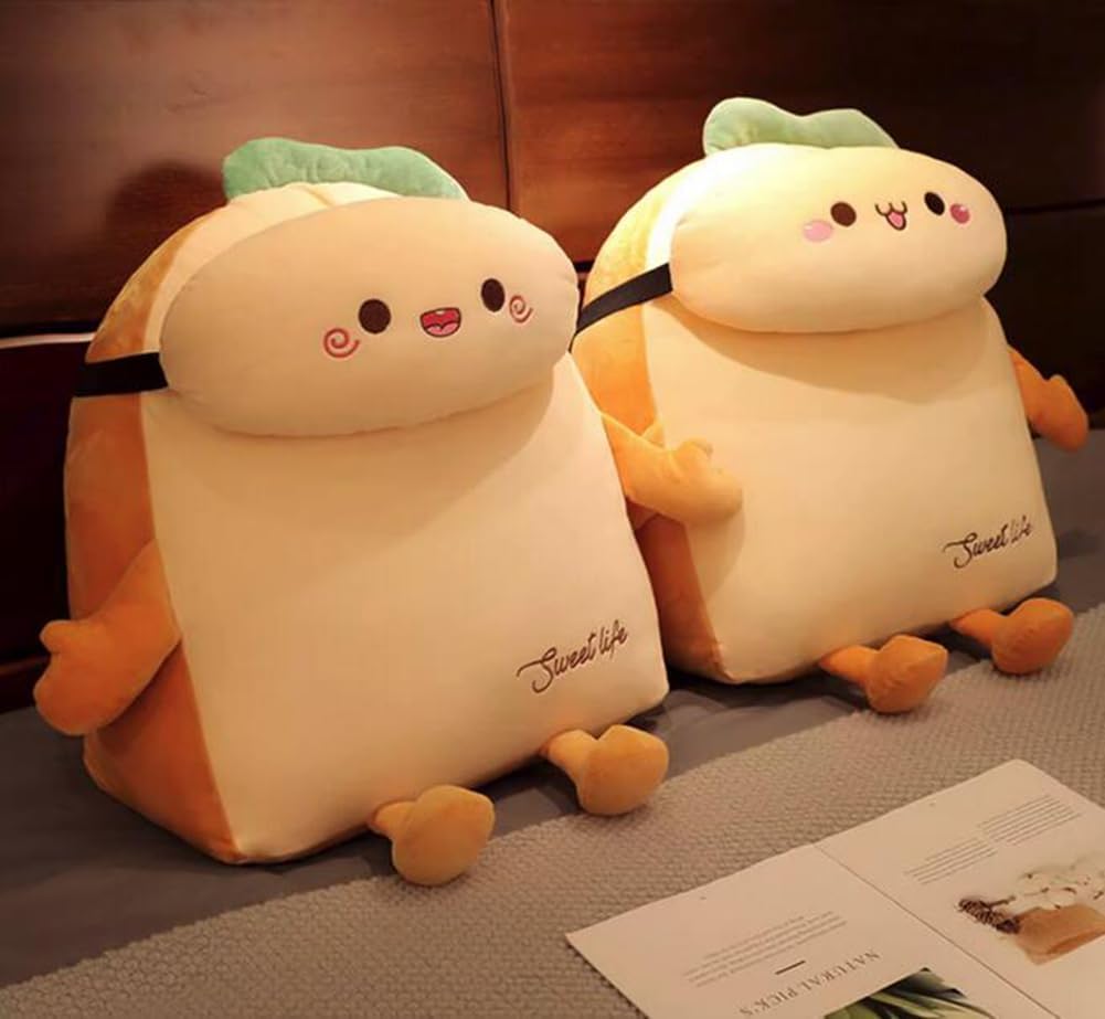 Funny Plush Bed Backrest Pillow Cute Reading Back Pillow Sofa Lumbar Support Pillow Back Cushion Reclining Pillow (Shy Pattern, 50×40×20cm/19.7"×15.7"×7.87")