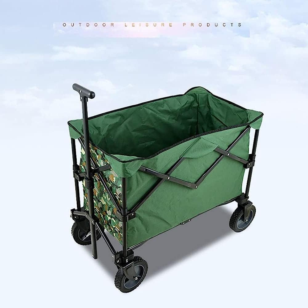 Handcart, Folding Portable Trolley Cart, Shopping Cart Heavy Duty Wagon, Cargo Carry Trolley with 4 Wheel for Outdoor/Camping/Fishing/Mall