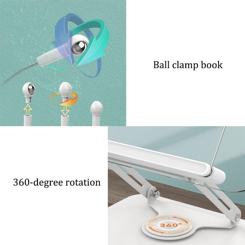 Acrylic Up Down 360 Degrees Transparent Book Stand Desktop Tablet Student Reading(Style1)