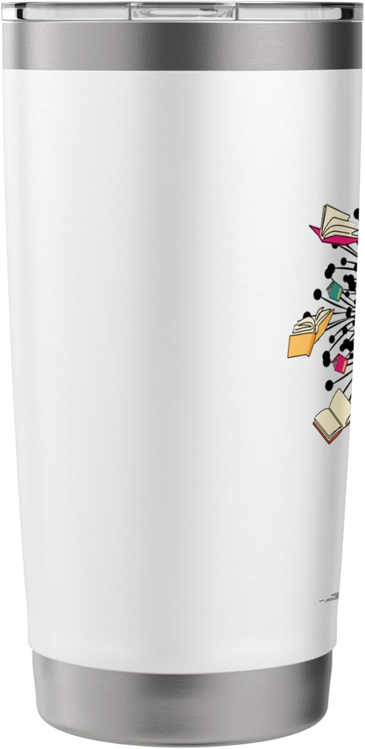 Womens Dandelion Funny Floral Book Reading Lovers Graphics Stainless Steel Insulated Tumbler