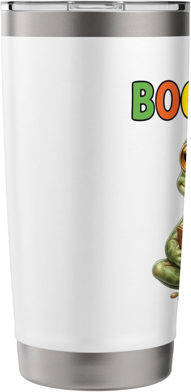 Curious Reading Amphibian Cartoon Library Character Stainless Steel Insulated Tumbler