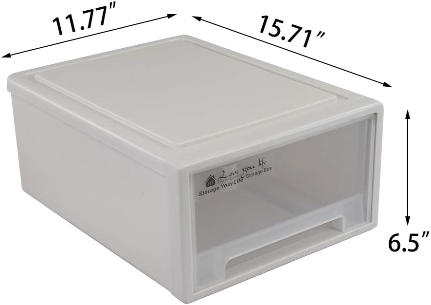 17.8 Quart Stacking Storage Drawer Unit Front Box, 1 Pack