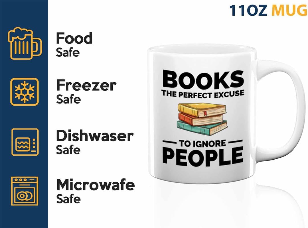 Book Lover Coffee Mug 11oz White - The perfect excuse - Gift For Poets Bookish People Bibliophile Librarian Book Club Reader