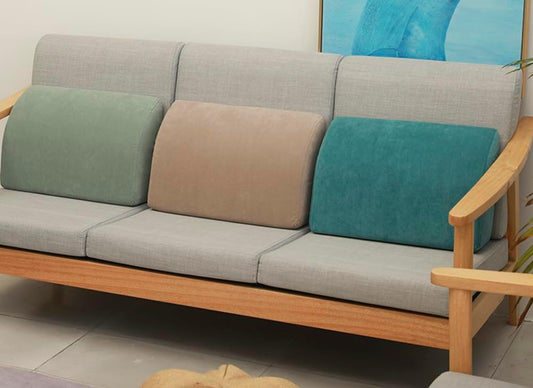Soft Sofa Lumbar Support Pillow Sponge Living Room Reading Rest Back Waist Cushion Ergonomic Couch Backrest Pillow (Light Green, 70×33×15cm/27.56"×12.99"×5.91")