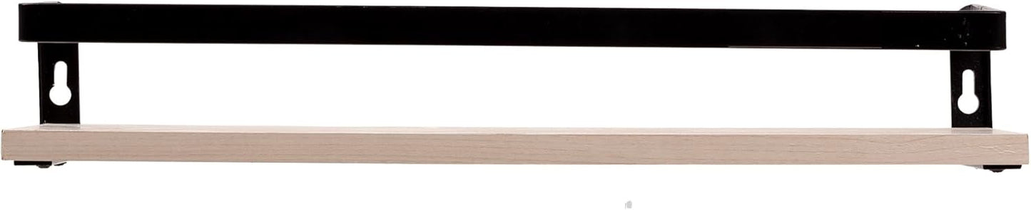 Kiera Grace Kells Floating Shelves, Metal Bracket Modern Wall Mounted Hanging Shelf Storage Rack for Bedroom, Kitchen, Living Room - 16", Oak, 1Pack