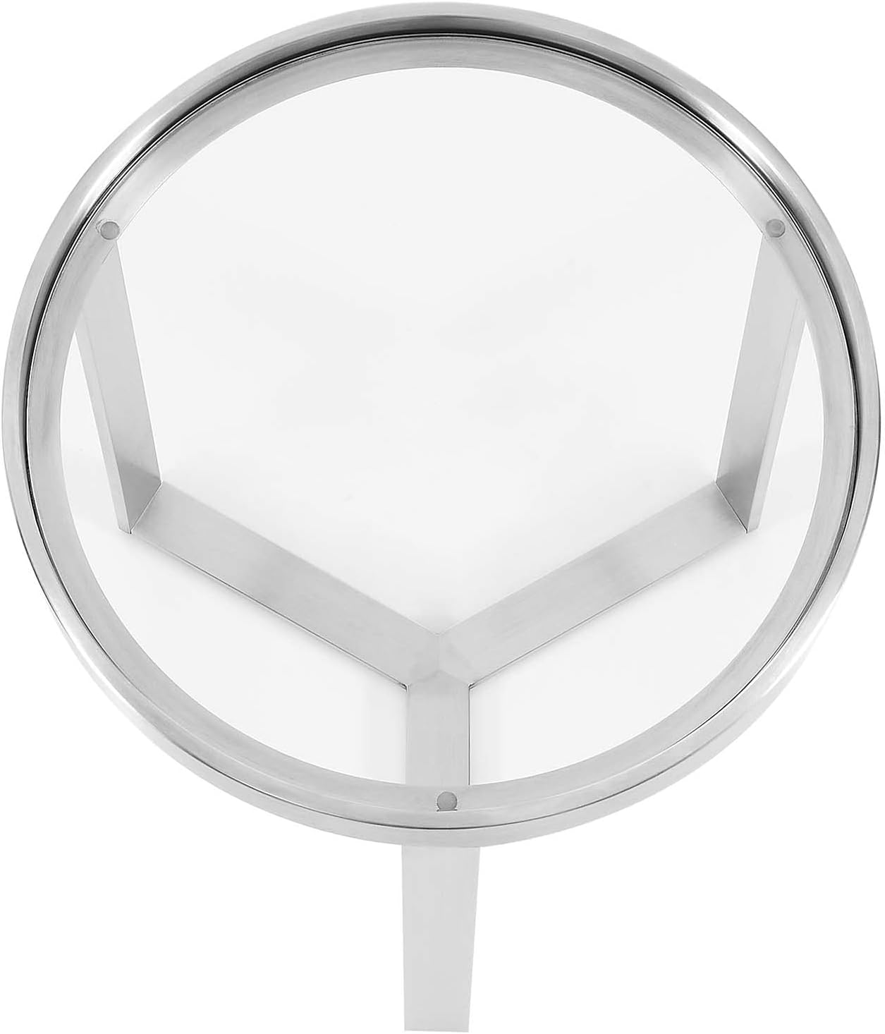 Modway Relay Glass and Metal Accent Side Table, Silver 17.5 x 17.5 x 19.5