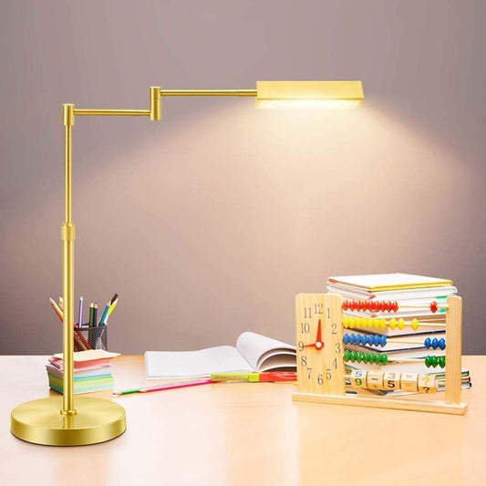 Table Lamp Led Desk Lamp, Eye-Caring Table Lamps, Dimmable Clip Office Lamp with Touch Control, 12W，700Lm, 2700K Reading Desk Lamp for Living Room/Bedrooms/Kids/Nightstand 2,Gold