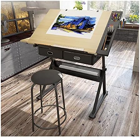 Drawing Tilting Tablet,Height Adjustable Drafting Table Drawing Table Artist Desk Tilted Tabletop Art Craft Desk Watercolor Paintings Sketching Work Station
