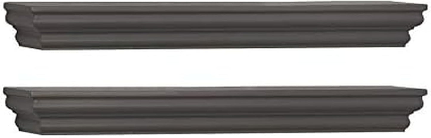 MELANNCO Floating Wall Mounted Moulding Shelf Set of 2 Gray - 5238439