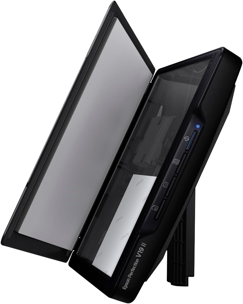 Epson Perfection V19 II Color Photo and Document Flatbed Scanner with 4800 dpi Optical Resolution USB Power, High-Rise, Removable Lid