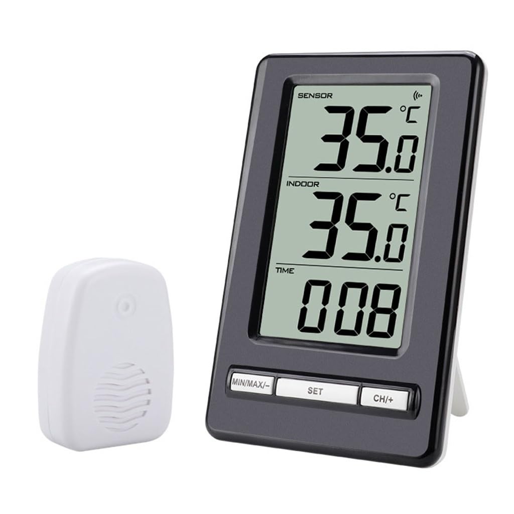 Indoor and Outdoor Thermometer Room Temperature Gauge Large Screen Digital Display