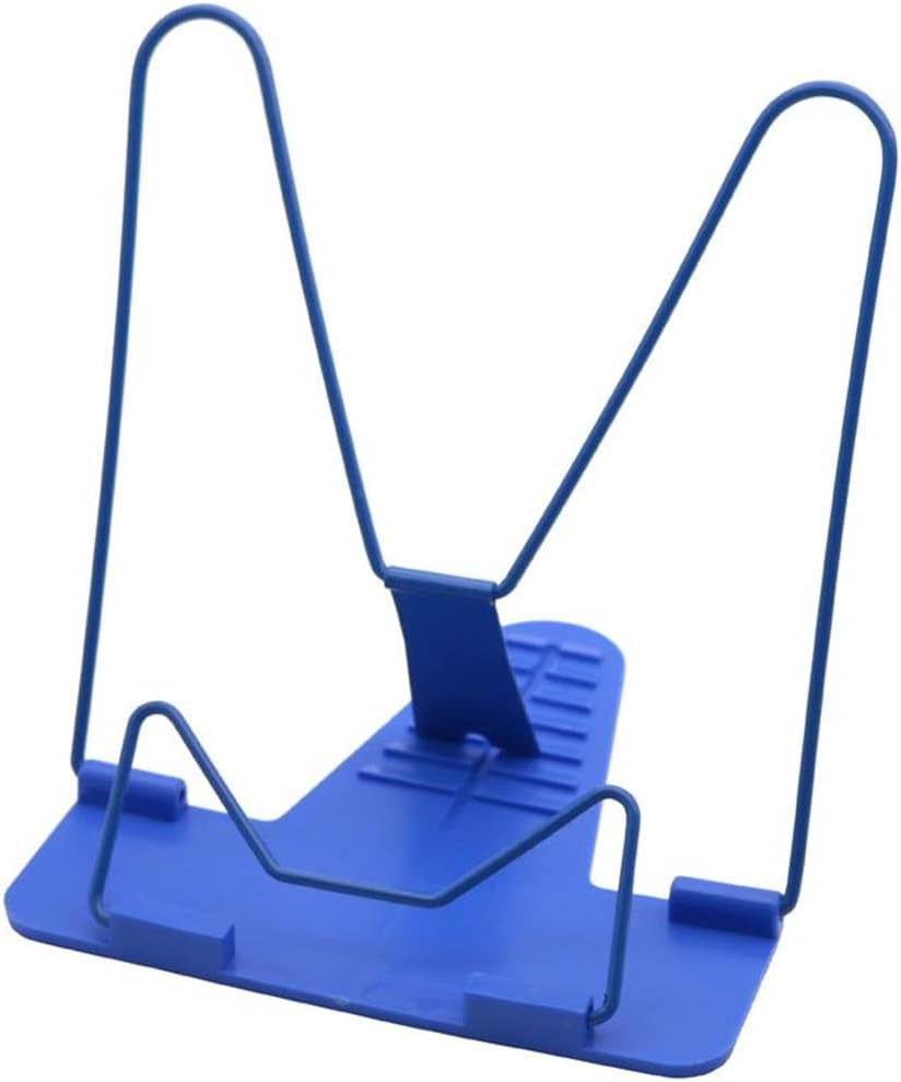 1 Pc Portable Foldable Adjustable Bookend Stand Reading Book Document Holder Base Shelf(Blue)