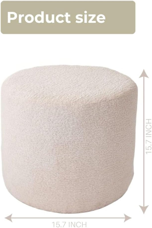 Lama Design Handmade Pouf Footstool for Living Room, Bedroom, Children's Room, Wooden Framed and Durable, Perfect for Resting Your Feet, Soft