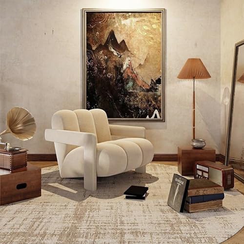 Brushed Velvet Modern Accent Chair, Stylish Upholstered Armchair for Living Room, Bedroom, Office, Waiting Room (27.56 x 29.92 x 28.35 in)