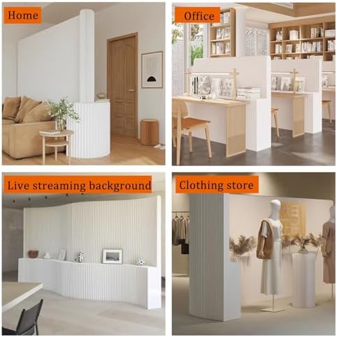 Room Dividers Panels,Panel Screens Indoor Screen Partition with Storage Shelves,Folding Room Divider,Office Partition Paper Panel Privacy Screen,Sturdy,Brown,400~500X35X240Cm