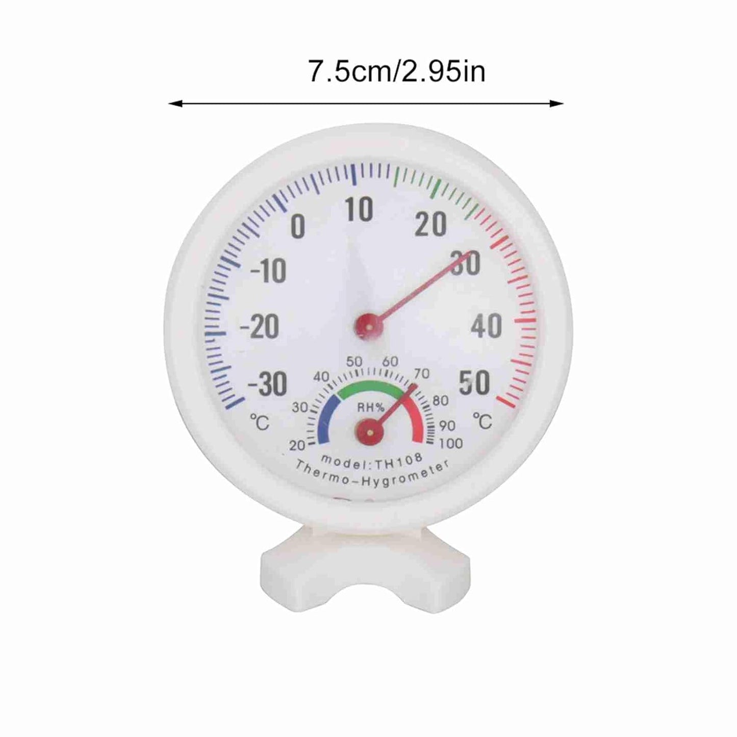 Mini Indoor Thermometer, Indoor Outdoor Hygrometer Analog 2 in 1 Temperature Humidity Monitor Gauge for Home, Room, Outdoor, Offices, Display Mechanical