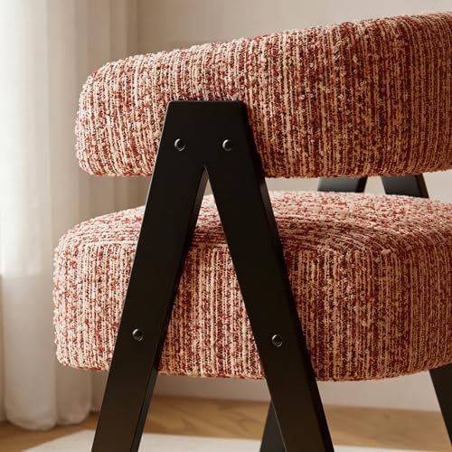 Meval Chenille Upholstered Lounge Chair, Single Sofas with Wooden Legs for Living Room, Bedroom, Office - Stylish Cloud Velvet Accent Chair (B)
