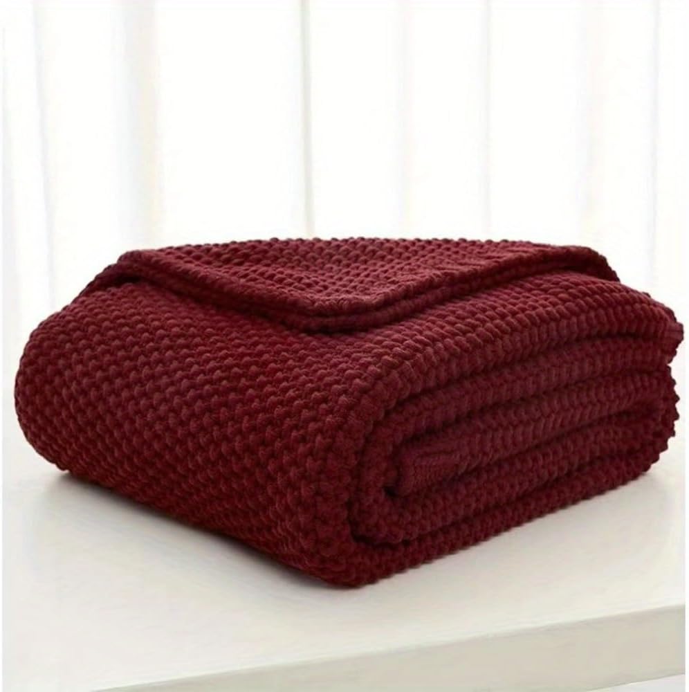 Fringe Knit Blanket Office Air Conditioning Lunch Break Blanket Wool Throw Sofa Blanket Customizable (130 * 160cm,Coffee)