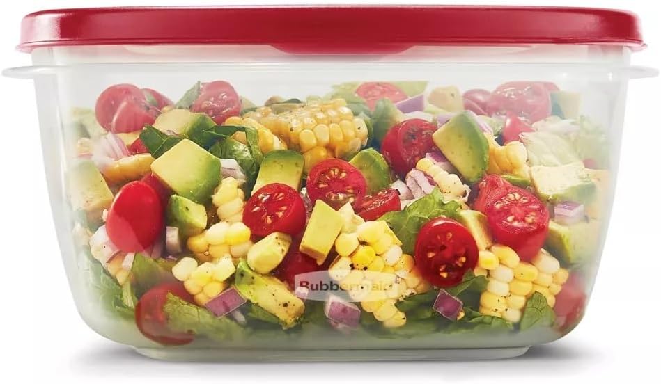 Rubbermaid Easy Find Lids Food Storage Container, 14 Cup, Red 2 Pack
