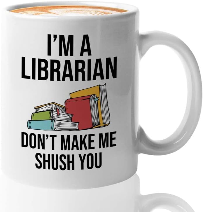 Book Lover Coffee Mug 11oz White - make me shush you - Birthday Gifts for Readers Gifts for Book Lovers Girls Book Club