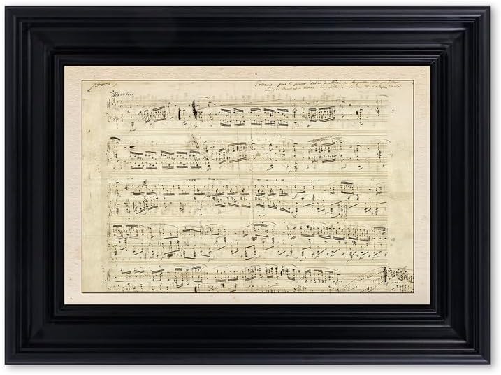 NARIA ART Retro Black Framed Wall Art,12''X16'' Inches Music Vintage Paintings,Canvas Prints with Retro Framed,Vintage Wall Art-for Bedroom,Study,Classroom.