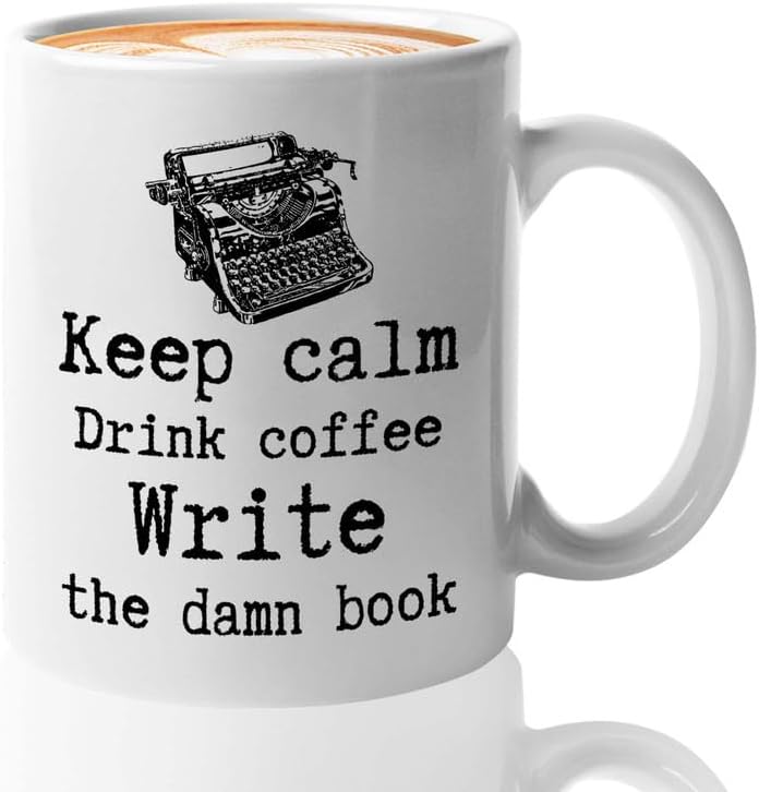 Writer Coffee Mug 11oz White - Write the Damn Book - Funny Author Gift To Book Lover Bookish Bookworm Writing Sarcasm Poetry Novelist Journalist