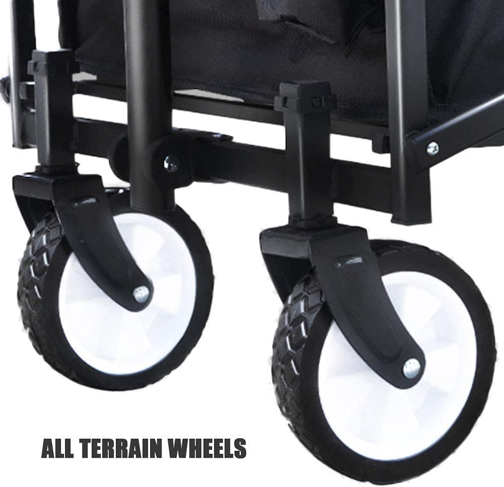 Heavy Duty Folding Outdoor Beach Wagon A Terrain Coapsible Utility Wagon Garden Cart Transport Troey Portable ping Hand Cart Picnic Camping Wagon (Color : Red) (Gray)