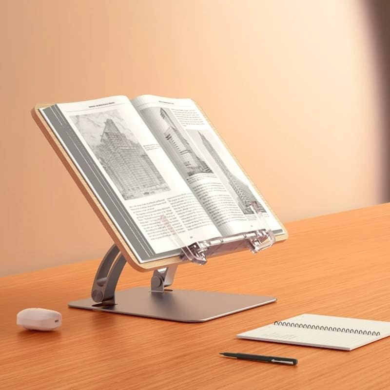 Wooden Alloy Tablet Stand Adjustable Book Support Mobile Phone Holder Foldable Correction Sitting Posture